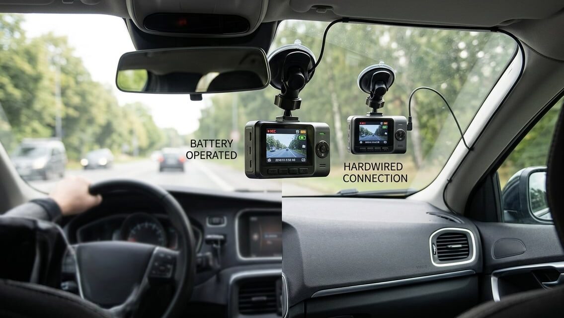 Dashcam med batteri – sådan adskiller det sig fra fast strøm