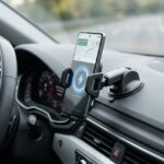 Mobilholder med trådløs opladning to bilgadgets i én