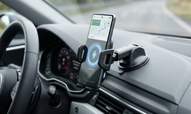 Mobilholder med trådløs opladning – to bilgadgets i én